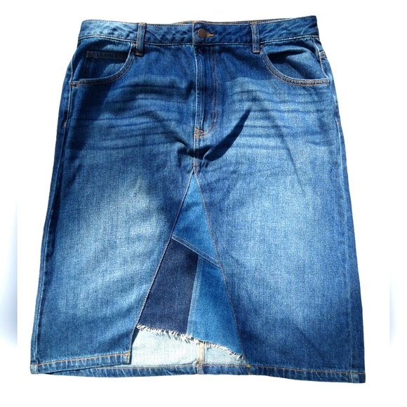 Time and True Ladies Denim Patch Work Skirt - Picture 1 of 7